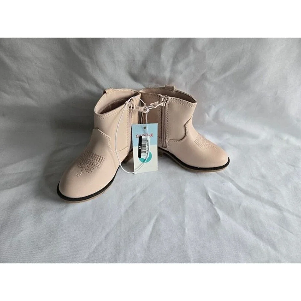 Cat & Jack Whitley Pink Floral Western Ankle Boots - Girls size 8 - NEW